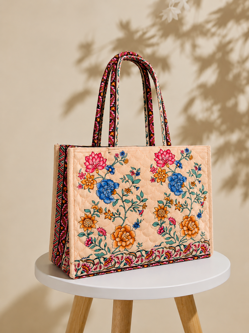Noor E Bahar Quilted Tote Bag