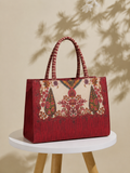 Red Ethnic Canvas Bag