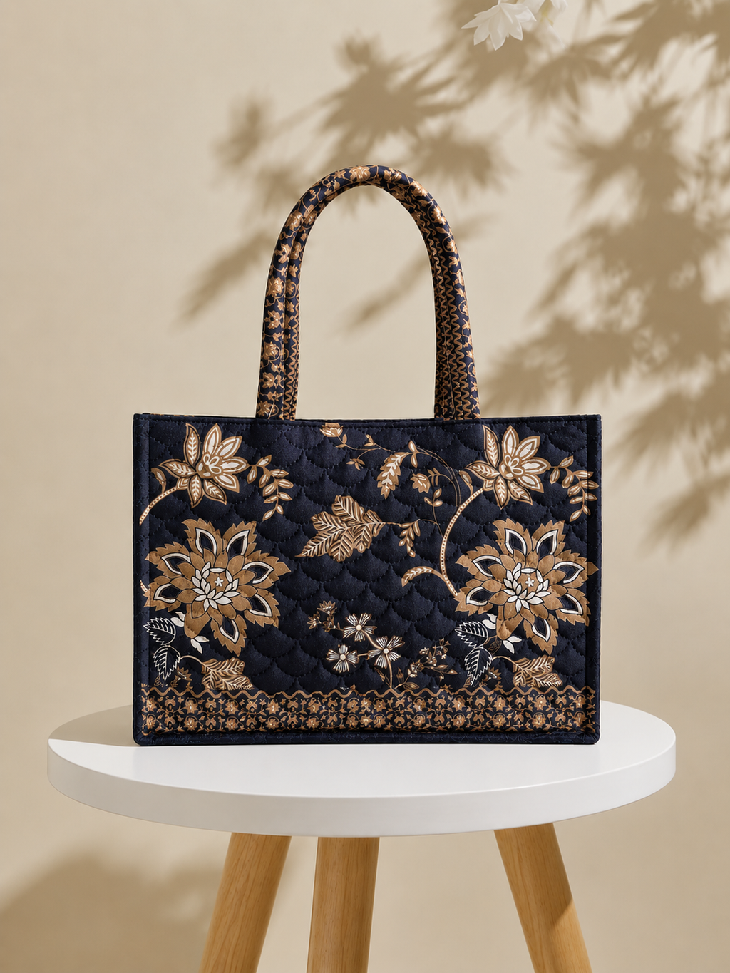 Velvet Vine Quilted Tote Bag